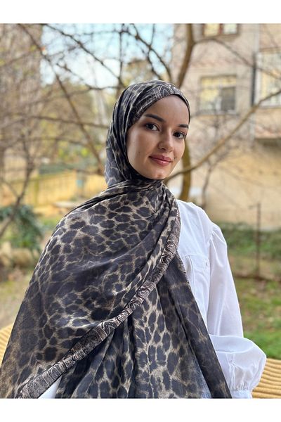 shalby Şal din bumbac moale cu model etnic leopard