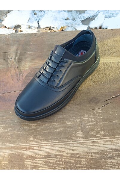 LİCCAS Erkek Kışlık Sportif Kundura Hakiki Deri Kaymaz Kışlık Taban Akıllı Ba...