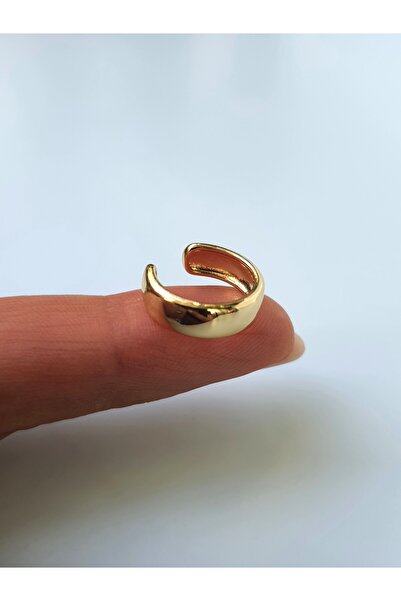 kurukafagift Düz Model Sıkıştırmalı Kıkırdak  Gold Renk Earcuff Piercing