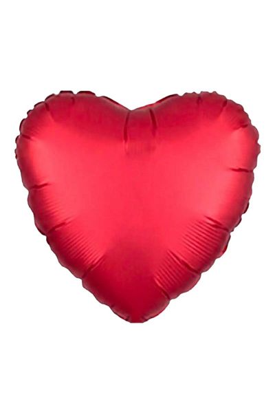 aşkın concept Red Satin Heart Foil Mat - 18Inch 45cm Heliuma Compatible