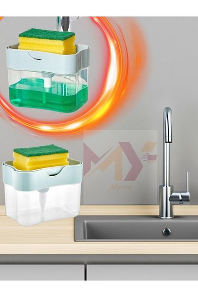 Myend Soap Dispenser and Sponge Organizer with Automatic Foaming Detergent Reservoir - Practical Economical Use Org-98