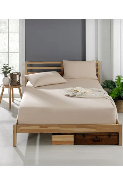 ÇIQRIK HOME Elastic Double Bed Sheet Set with Pillowcases (Set with Pillowcases)