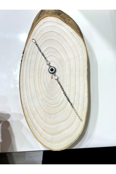 Oltutaşı CENTER Erzurum Oltu Taşı Beyaz Mine Taşlı 925 Ayar Gümüş Bileklik