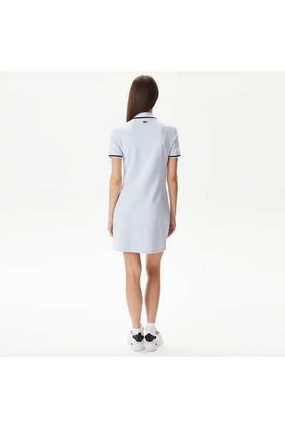 Lacoste Women's Straight Fit Half Zipper Light Blue Dress