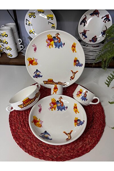 TEBAK COLLECTION TEBAK WİNNİE THE POOH MODEL 5 PARÇA ÇOCUKK YEMEK TAKIMI MAMA...