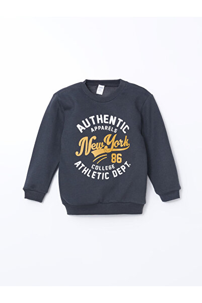 LC Waikiki Bisiklet Yaka Uzun Kollu Baskili Erkek Bebek Sweatshirt 2'li - W4DI79Z1