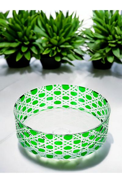Paşabahçe Green Bowl - Decor Cutting Handcrafted / Tableware Presentation