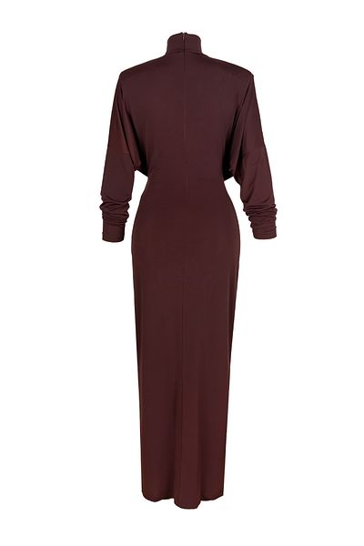 laulei Rochie lungă maro cu cataramă
