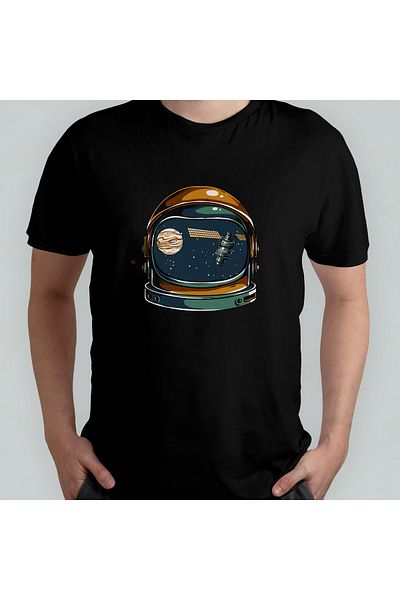 Pixxa Space Astronaut Crew Neck 100% βαμβακερό T-shirt - Μοντέλο 1
