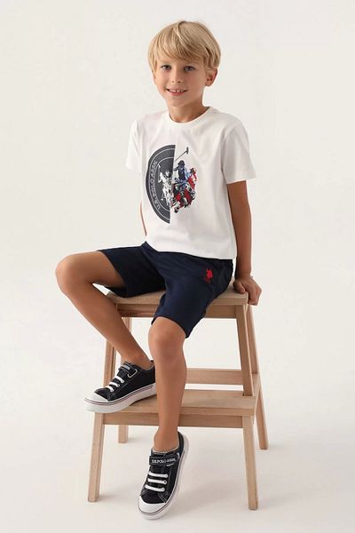 U.S. Polo Assn. Costum bermudă pentru băiat, galben dublu, licențiat Polo Assn