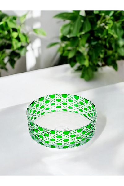 Paşabahçe Green Bowl - Decor Cutting Handcrafted / Tableware Presentation