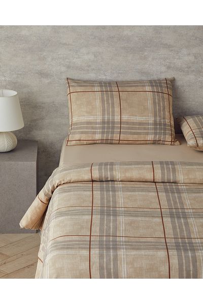 English Home Set cuvertură de pilota Single Easy-Iron - 160x220 cm Bej închis