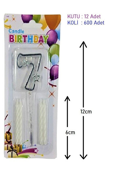 Genel Markalar Mika Şeffaf Rakam Mum - Gümüş Renk, 12 cm Doğum Günü ve Parti ...