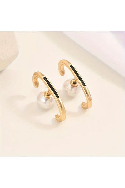 Eva Flore Elegant Pearl Hoop Earrings, Style Earrings