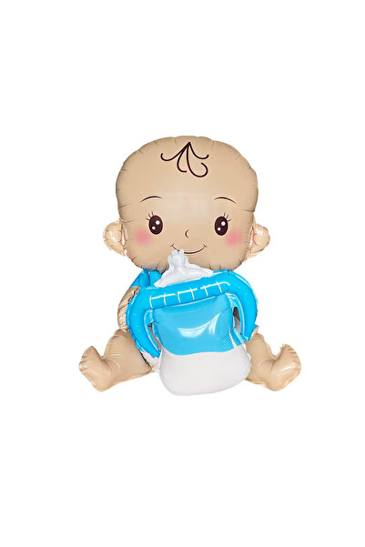 Öz-bal Pembe ve Mavi Biberon Şeklinde Folyo Balon - Bebek Doğum ve Baby Shower Süslemesi