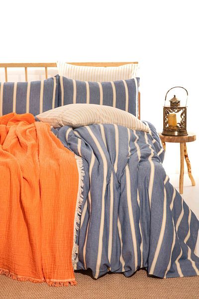 MYLASA HOME Set cuvertură de pilota dublă Stripy Dreams Premium - 4 fețe de pernă