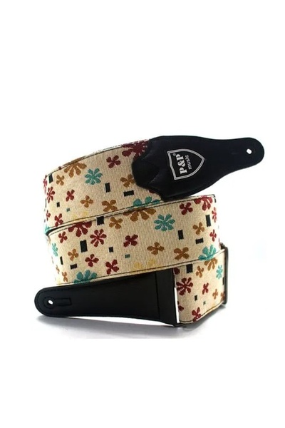 P&P Gitar Askı Strap Papatya Motifli Metal Kopçalı Ithal