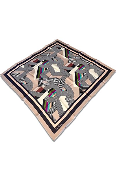 Pierre Cardin Μινκ - Μεταξωτό κασκόλ με γεωμετρικό σχέδιο σε σκόνη 8339438 - 932