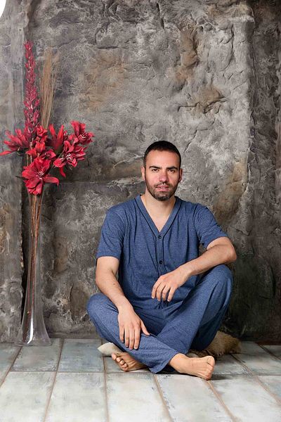 Sude HOMEWEAR Ανδρική κοντομάνικη πιτζάμες με κουμπιά μπροστά - ΚΑΛΟΚΑΙΡΙΝΟ