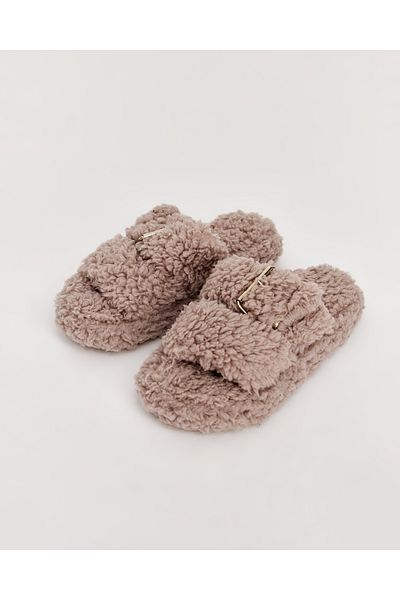 Chirpy Poly - D - Furry Gray Women's House Slippers