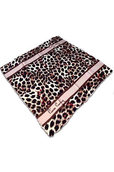 Pierre Cardin Eșarfă de mătase Tivil cu model leopard pudră 8365438 -991