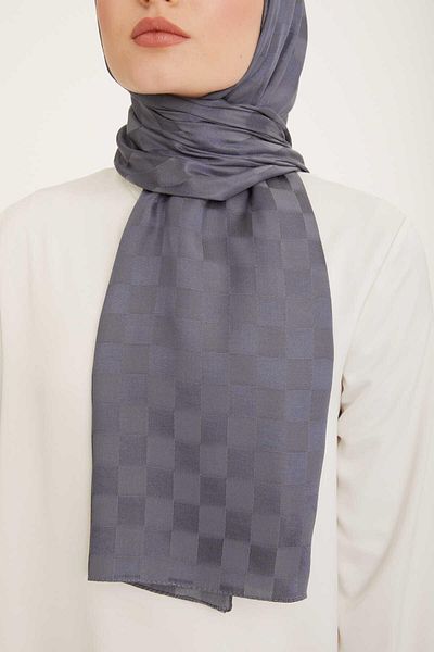 Armine Trend Jacquard Smoked Checkerboard Pattern Diamond Shawl 2-3332
