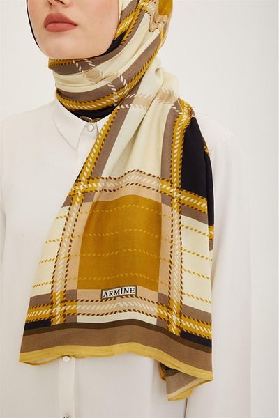 Armine Trend Plaid Pattern 077-047 Shawl-25