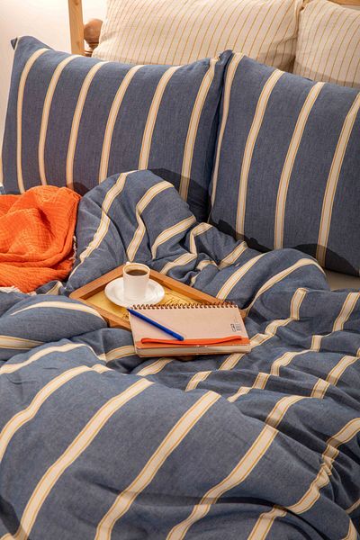 MYLASA HOME Set cuvertură de pilota dublă Stripy Dreams Premium - 4 fețe de pernă