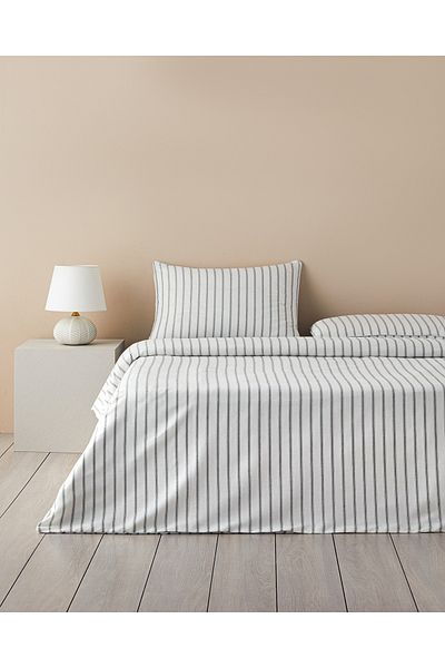 English Home Green Double Pure Stripe Duvet Cover Set - 200X220 cm