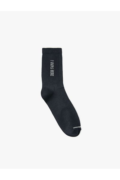 Koton Socket Socks Slogan Modele