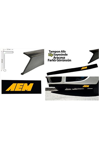 ASTUNİNG Pvc Kauçuk Her Araca Uygun Aem Tampon Lipi Sarı