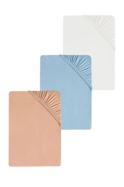 COTENCONCEPT 3 bucăți din bumbac simplu 120 x 200 x 30 cm cearșaf de pat pieptănat elastic