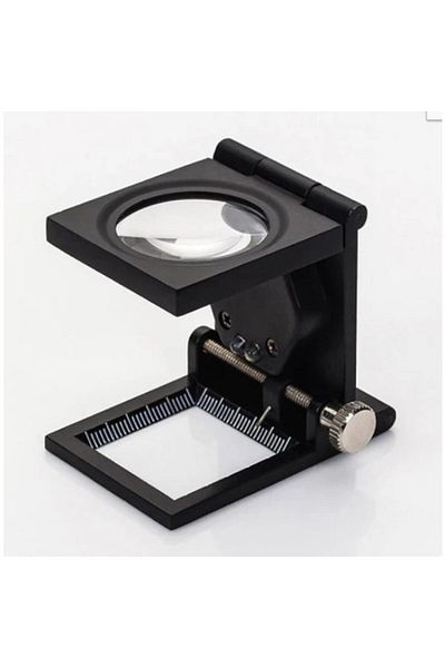 Nikula 28x28 Mm Folding Metal Tube with Counter 2 LED Lights Magnifying Glass Textile TH-9005A