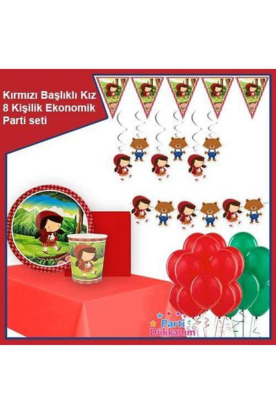 Parti Dükkanım Little Red Riding Hood Party Set for 8 People