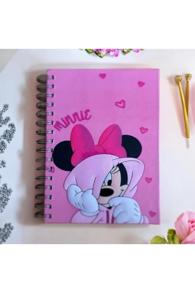 Panda Spiral Cardboard Cover Minie Mouse Notebook A5 Size - School Notebook