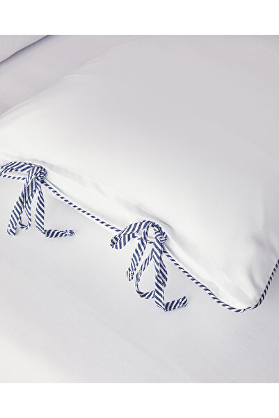 English Home White and Dark Blue Single Comfort Duvet Cover Set