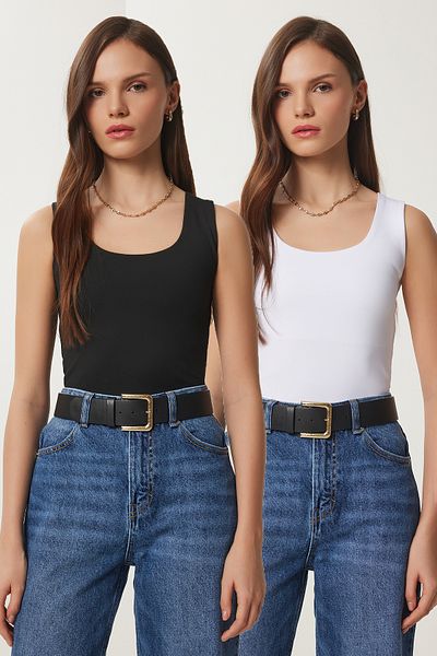 Lovelyİstanbul Μπλούζα Sandy - 2 Pack Λευκό και Μαύρο, Αμάνικο - LAN0030