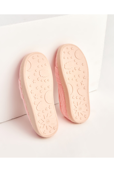 Chirpy Rugi - Pink Indoor Shoes with Ribbon