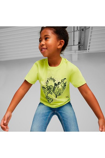 Puma Tricou verde cu gât rotund pentru fete X Trolls Graphic