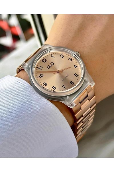 Q&Q Men's Metal Cord Wristwatch