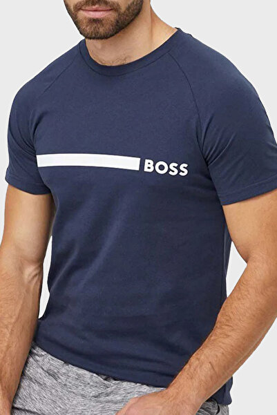 BOSS % 100 Pamuk Slim Fit Bisiklet Yaka Logolu T Shirt Erkek T SHİRT 50517970...