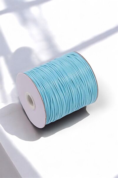 LA TINY AKSESUAR حبل كوري من الجلد الصناعي باللون الفيروزي بطول 5 أمتار - صنا...