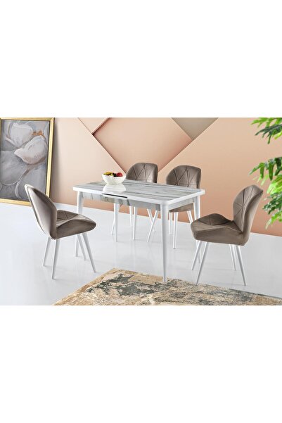 Sweet Home Masa Sandalye Silva Açılır Masa Calcutta +4 Adet Vera Sandalye Takım