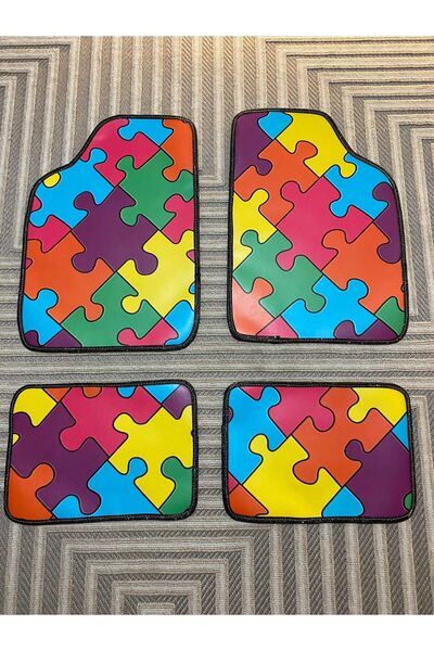 Genel Markalar ÖZEL ÜRETİM PUZZLE DESENLİ OTO PASPAS