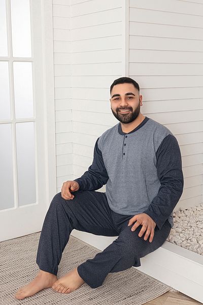 Sude HOMEWEAR Ανδρικό Σετ Πυτζάμες Plus Size