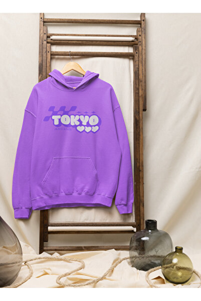 SVART WEAR Y2K TOKYO cu imprimeu supradimensionat Hanorac Premium Purple Hoodie