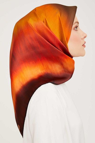 Armine Cherry Rotten Gradient Transitional Tivil Silk Scarf 9051-06