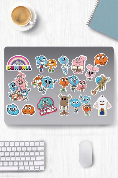 HEDİYENE BAK Gumball Çizgi Film Sticker Seti, Çıkartma, Ajanda Bujo Scrapbook...