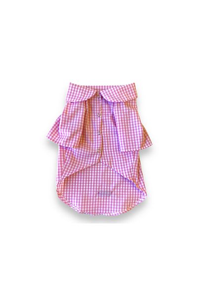Luli Pet Gingham Patterned Dog Shirt