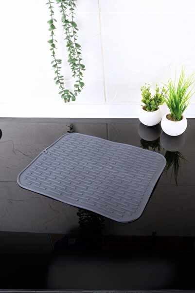 Flosoft Büyük Boy Çok Amaçlı Bulaşık Matı, Kaydırmaz Silikon Kurutmalık Lavabo Buzluk Halısı 40x30 Cm